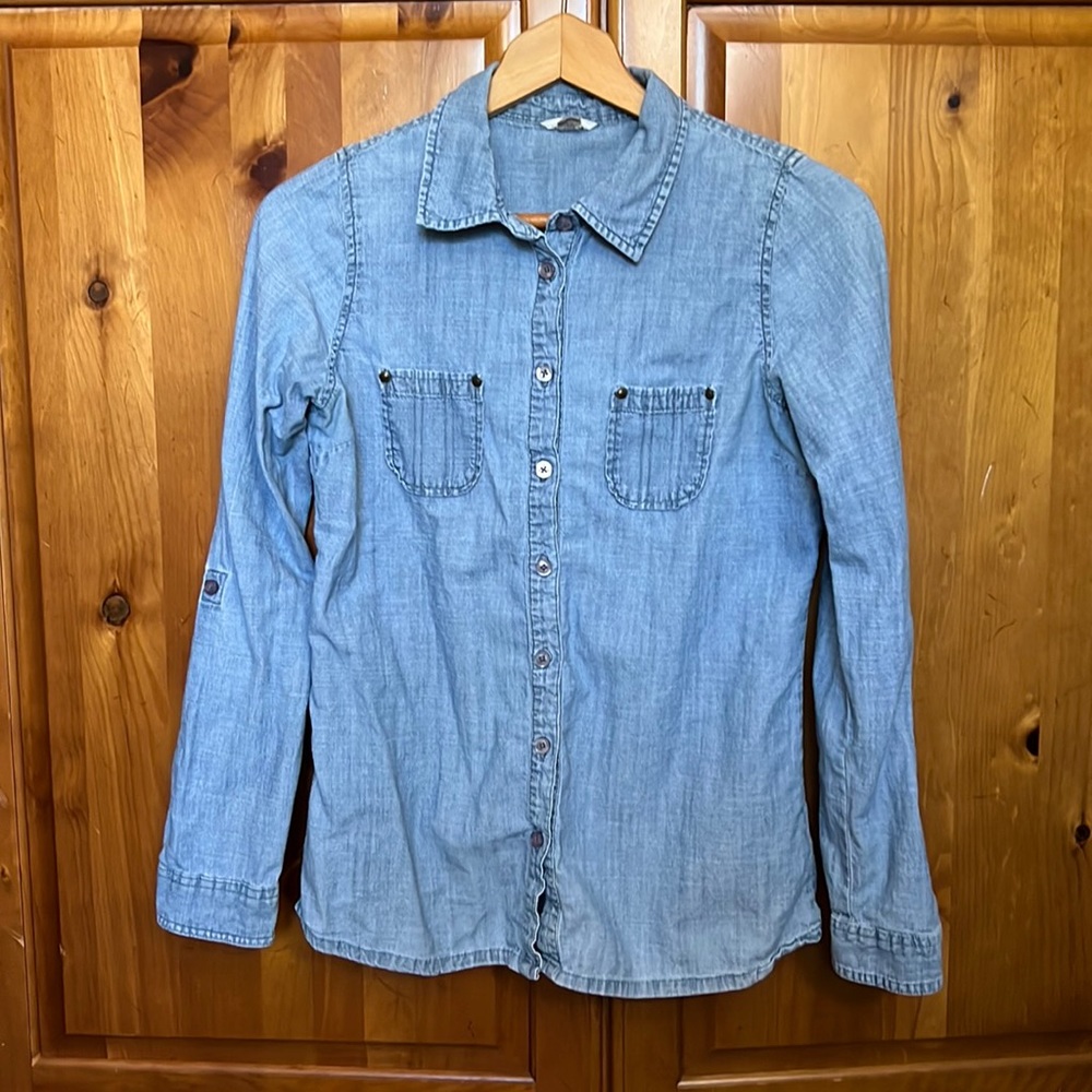 Fossil Denim Long Sleeve Button Down - image 1